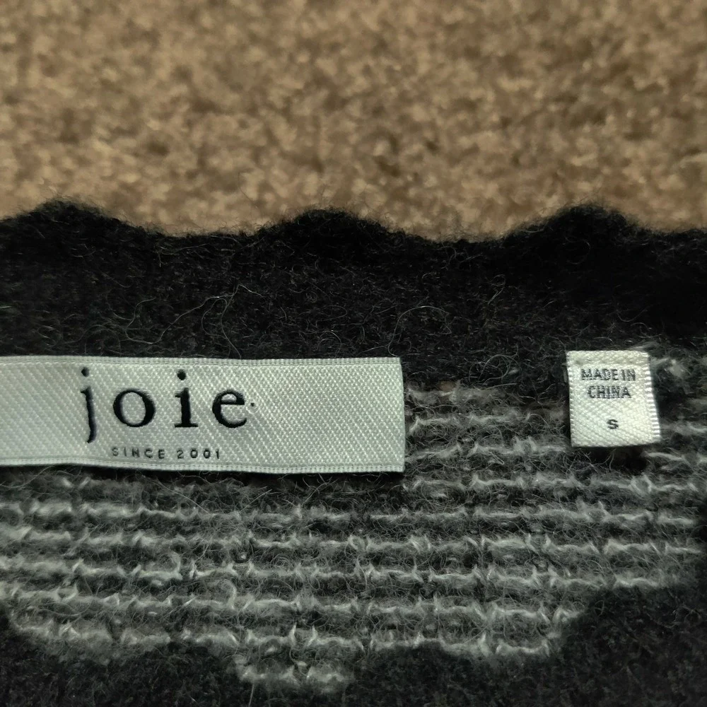Joie Alpaca Wool Blend Sweater‎ Womens Small Scalloped Knit Pullover Ruffle Gray